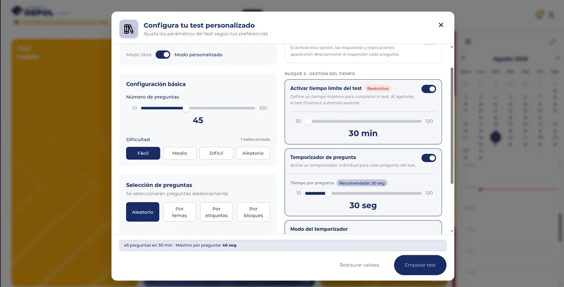 Test a la Carta en Campus DEPOL